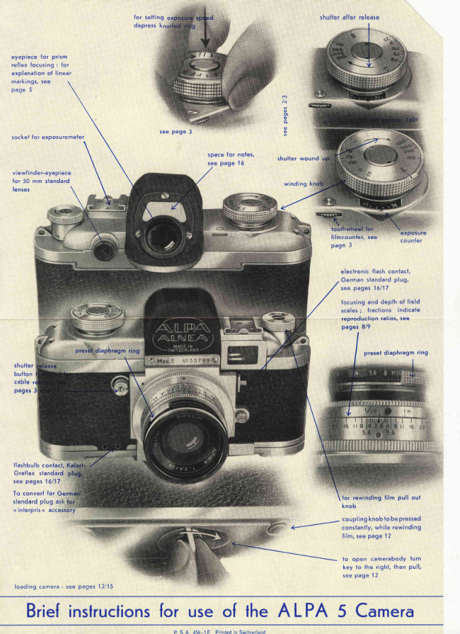 Alpa Reflex model 5 quick guide manual cover