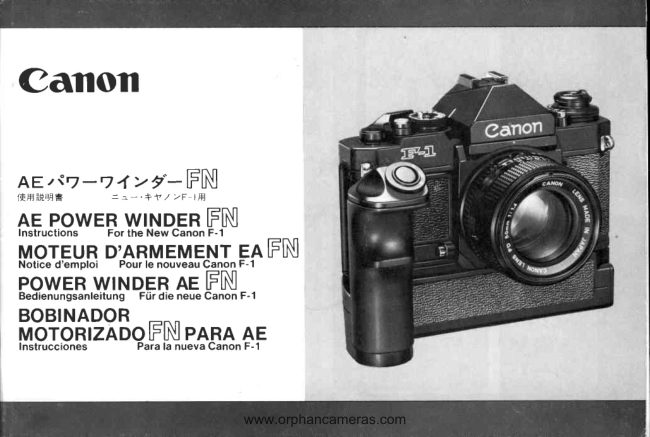 Canon AE Winder FN manual cover