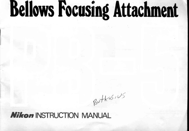Nikon PB-5 BOOKLET manual cover