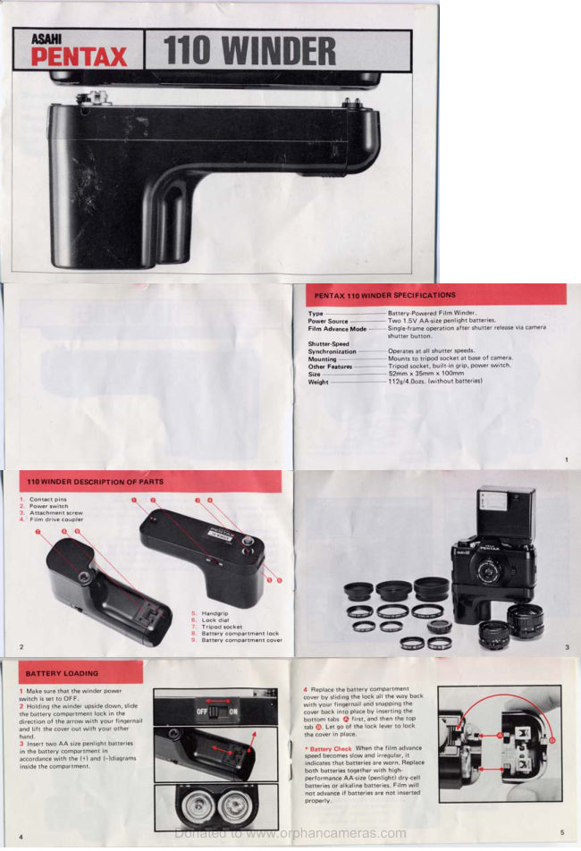 Pentax Auto 110 Winder 1 manual cover