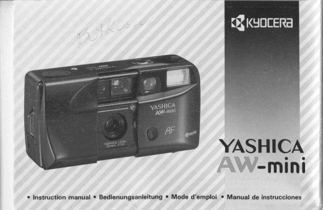 Yashica Aw Mini manual cover