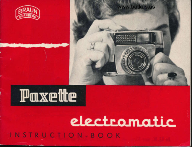Braun Paxette Electromatic manual cover