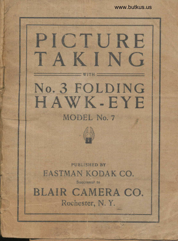 Blair Folding Hawk-Eye no. 3 Model 7 manual cover