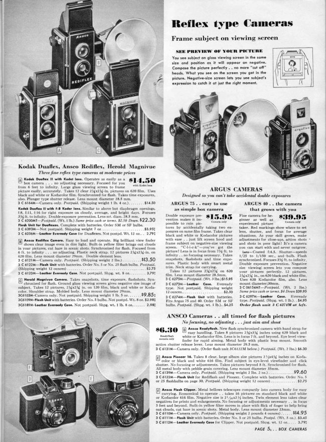 Sears Reflex cameras - 1 manual cover