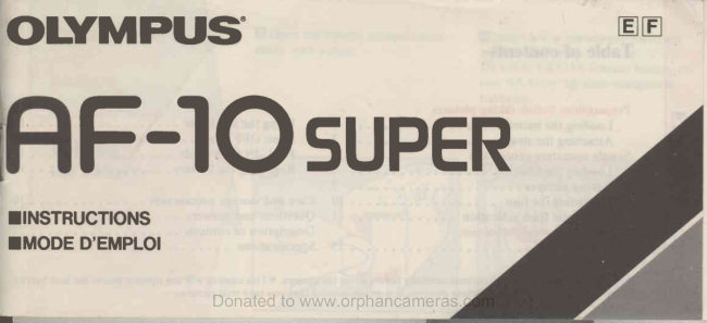 Olympus AF-10 Super manual cover