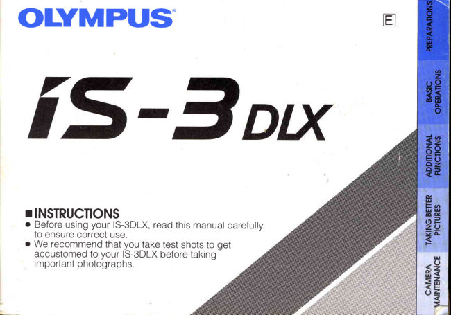 Olympus IS-3 DLX manual cover