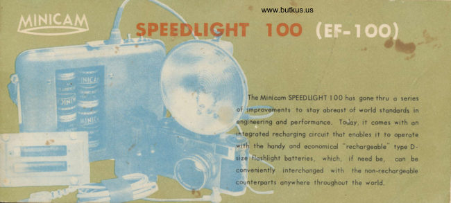 Minicam Speedlight EF-100 manual cover