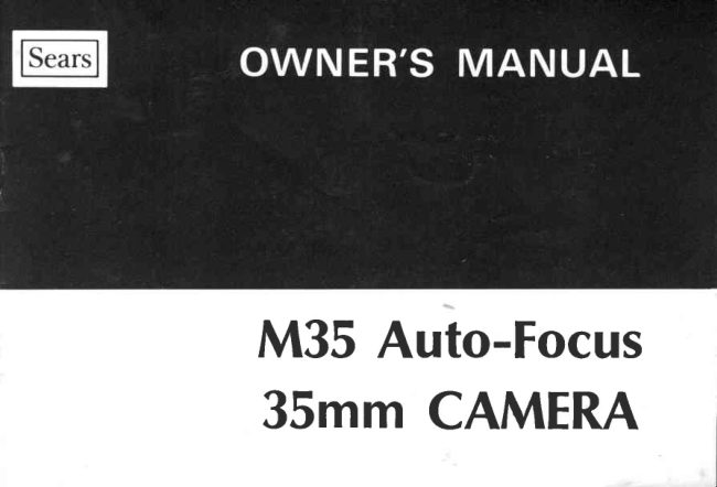 Sears M35 Auto Focus manual cover