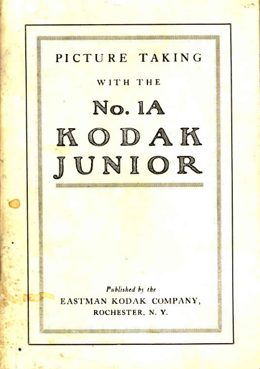 Kodak Junior No. 1A manual cover