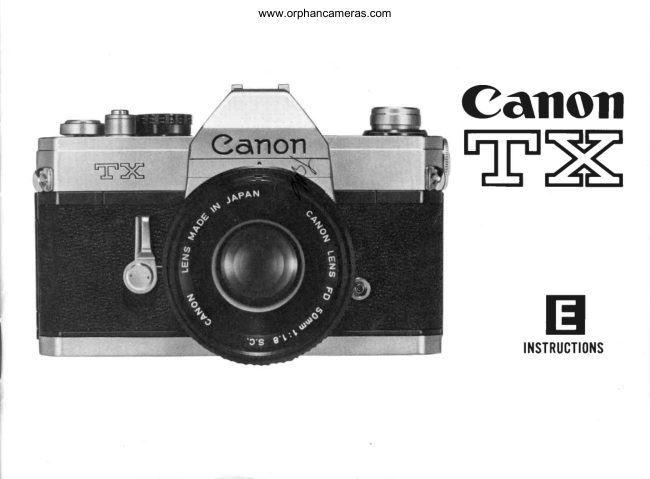 Canon TX manual cover