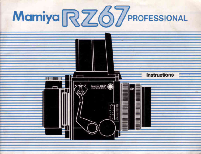 Mamiya RZ67 Professional manual cover