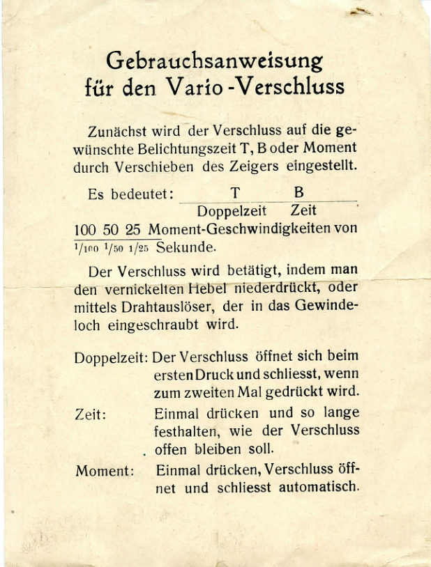 Vario-Verschluss shutter manual cover