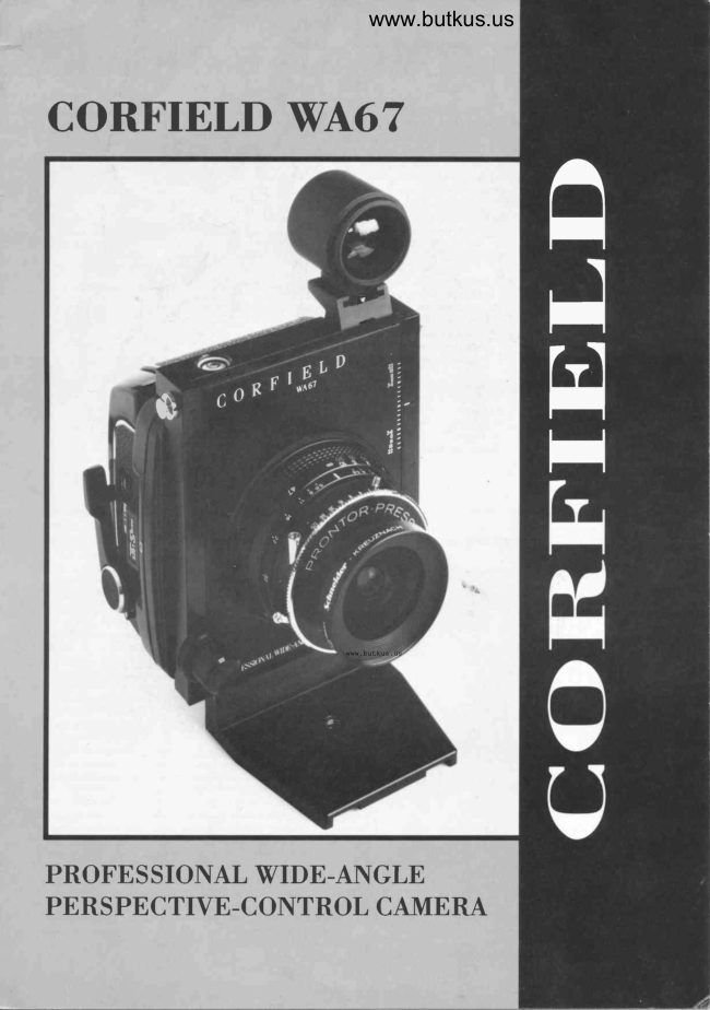 Corfield WA67 BOOKLET manual cover
