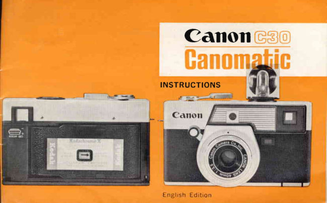 Canon C30 Canomatic manual cover