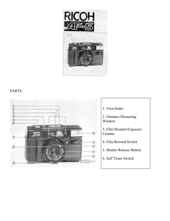 Ricoh AF-5 manual cover