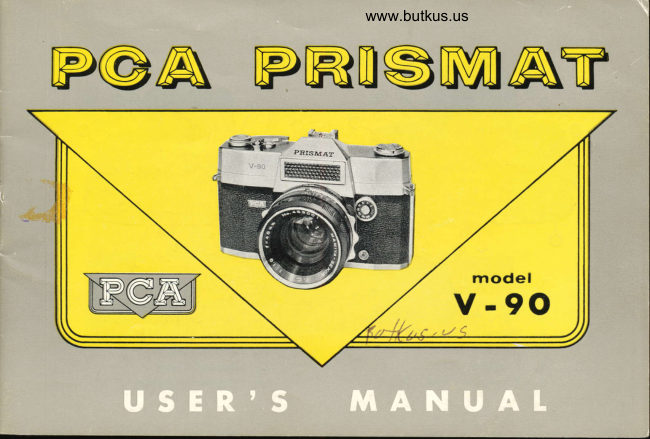 Mamiya PCA Prismat V-90 manual cover