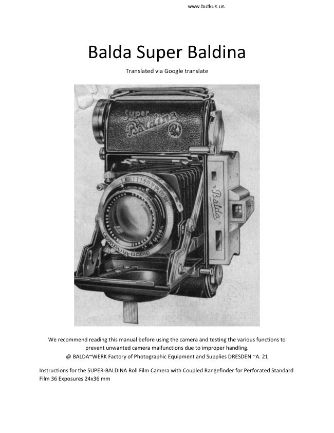 Balda Super Baldina via translation manual cover