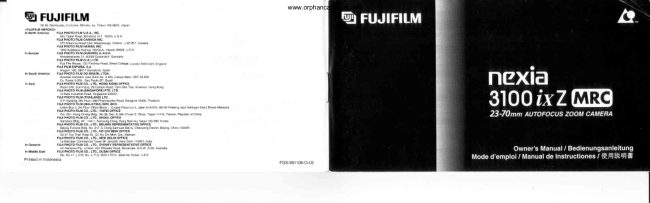 FUJIFILM Nexia 3100 ixZ manual cover