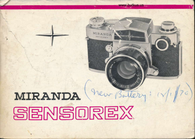 Miranda Sensorex manual cover