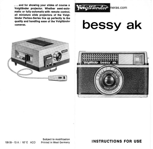 Voigtlander bessy ak manual cover