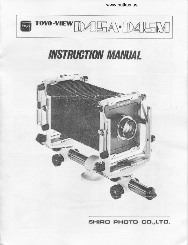 TOYO-VIEW D45A, D45M manual cover