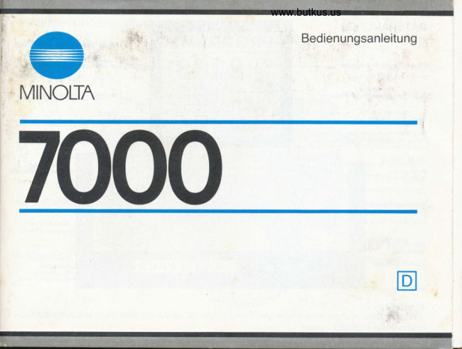 Minolta 7000 manual cover