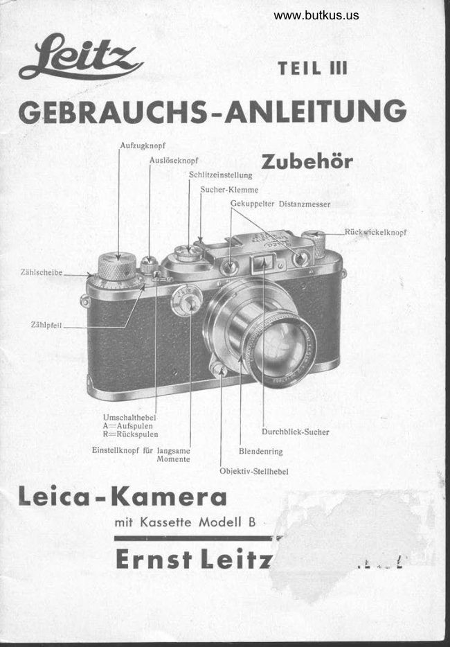 Leitz Leica-KameraGebrauchs-Anleitung III manual cover