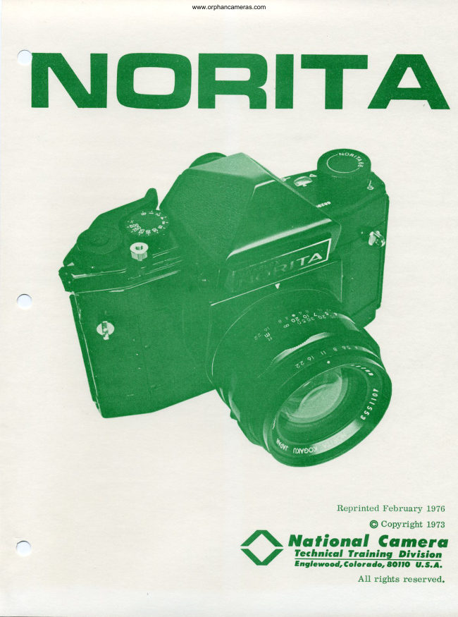 NORITA 66 REPAIR manual cover