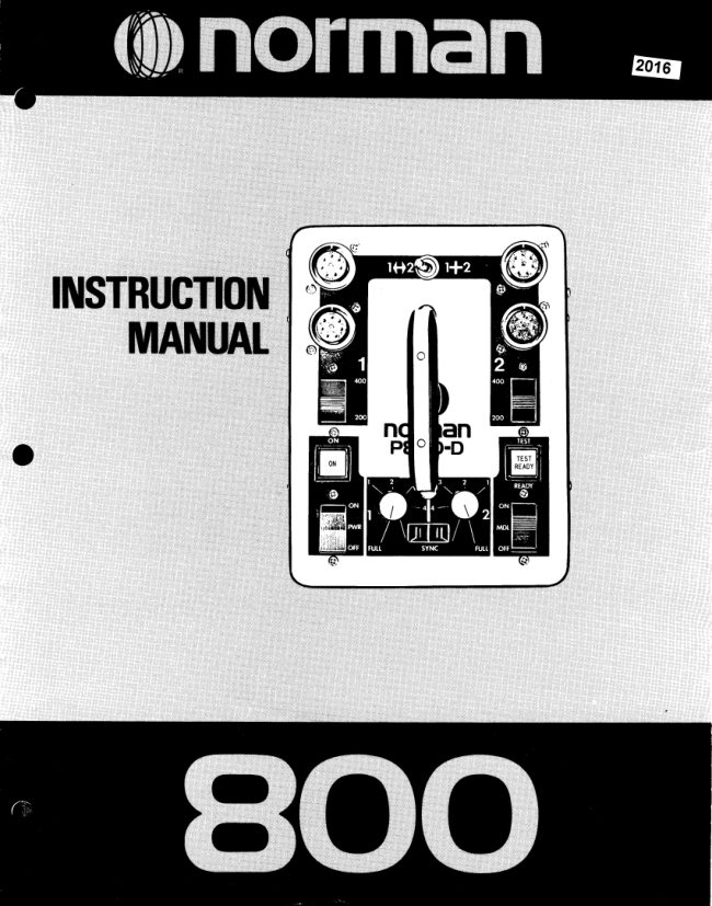 Norman 800 flash manual cover