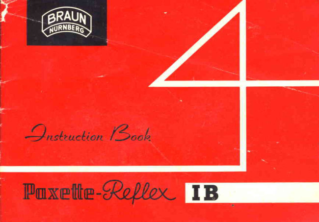 Braun Paxette Reflex IB manual cover