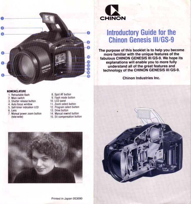 Chinon Genesis III booklet manual cover