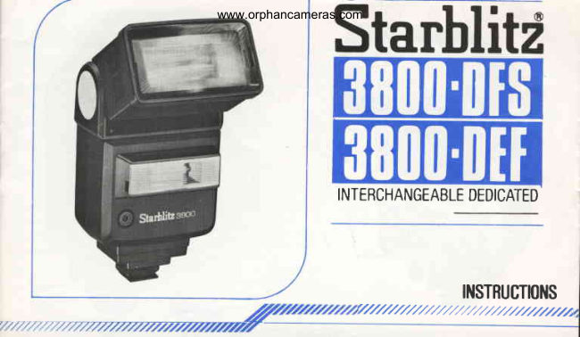 Starblitz 3800-DFS / 3800-DEF manual cover