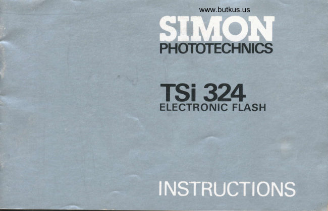 Simon TSI 324 Electronic Flash manual cover