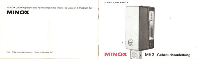 Minox ME-2 Flash manual cover