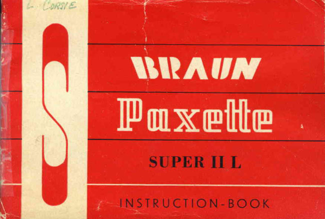 Braun Paxette Super II L manual cover