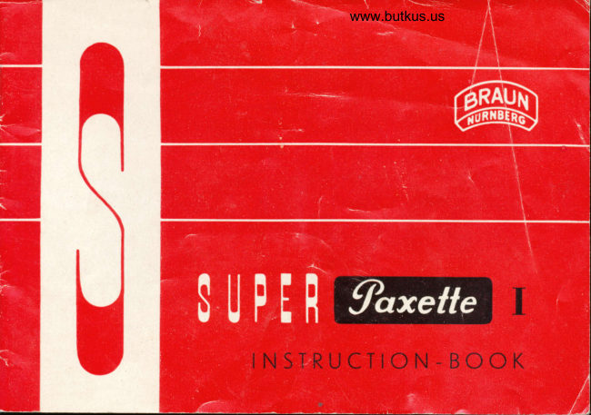 Braun Super Paxette I manual cover