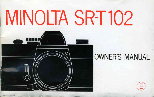 Minolta SR-T 102 manual cover
