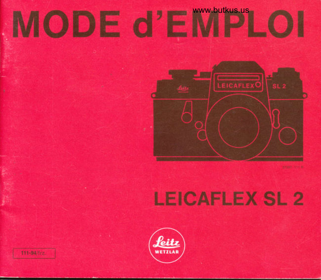 Leicaflex SL 2 manual cover