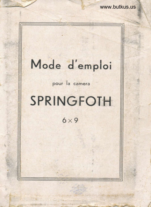 SPRINGFOTH 6x9 manual cover
