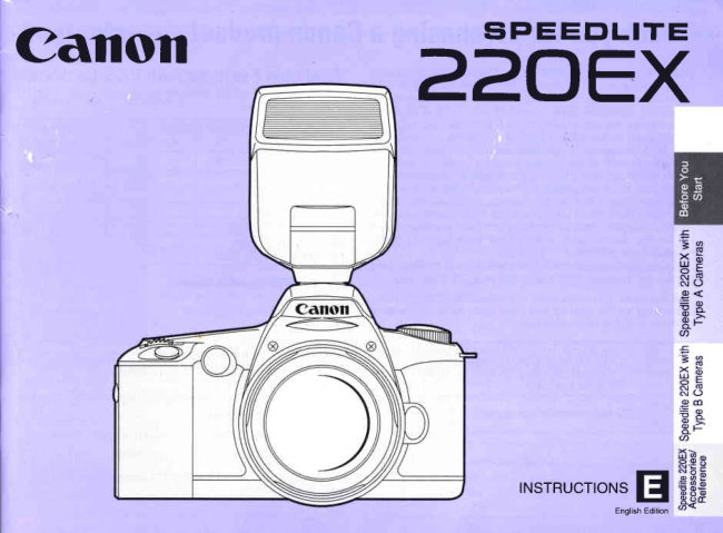 Canon Speedlite 220EX manual cover