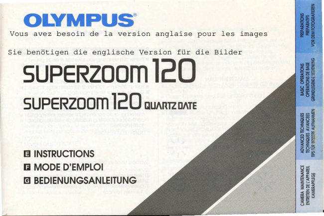Olympus Superzoom 120 manual cover