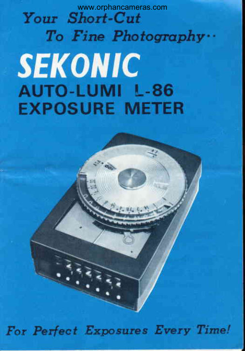 Sekonic L-86 manual cover