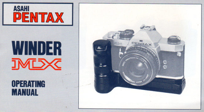 Pentax MX WINDER manual cover