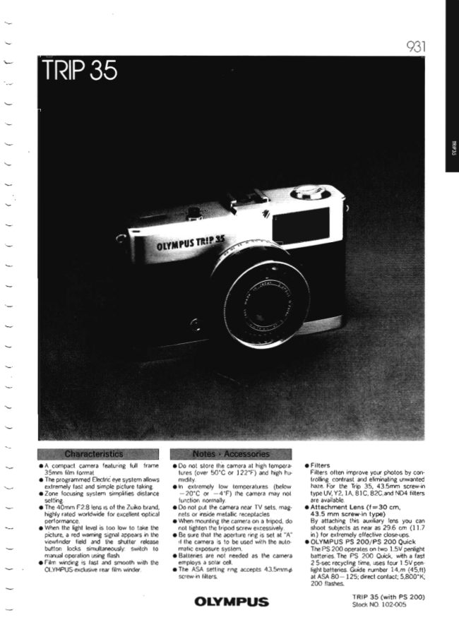 Olympus PR FLIER manual cover