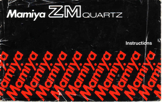 Mamiya ZM Quartz manual cover