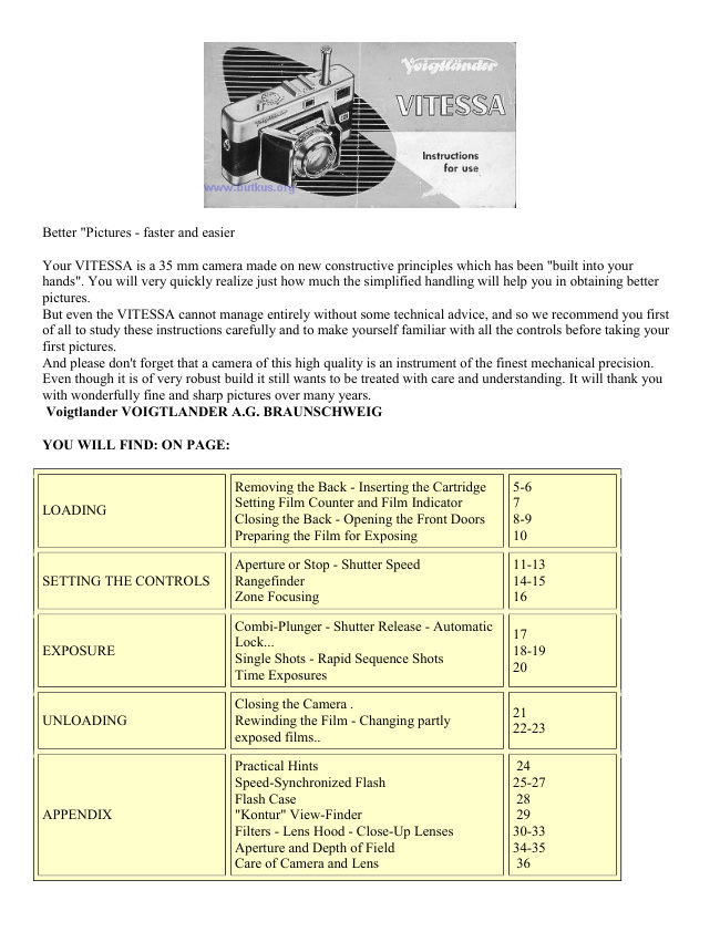 VITESSA manual cover