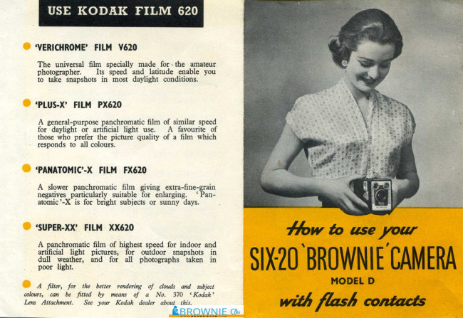 Kodak Six-20 Brownie model D Camera manual cover