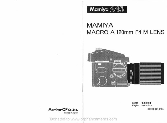 Mamiya 645 120mm macro lens manual cover