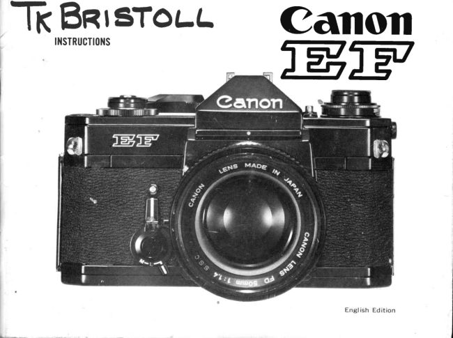 Canon EF manual cover