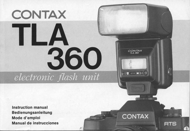 Contax TLA 360 flash manual cover